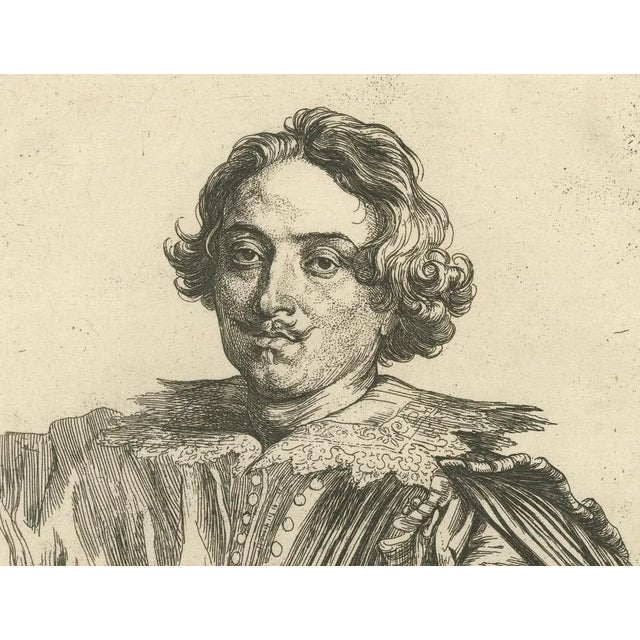 After van Dyck, Portrait of Justus Sustermans, Flemish Painter to the Grand Duke of Florence, Print For Sale - Image 5 of 10