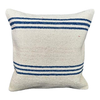 Turkish Hemp Pillow Cushion Natural Beige Blue Cushion Cover 20x20 For Sale
