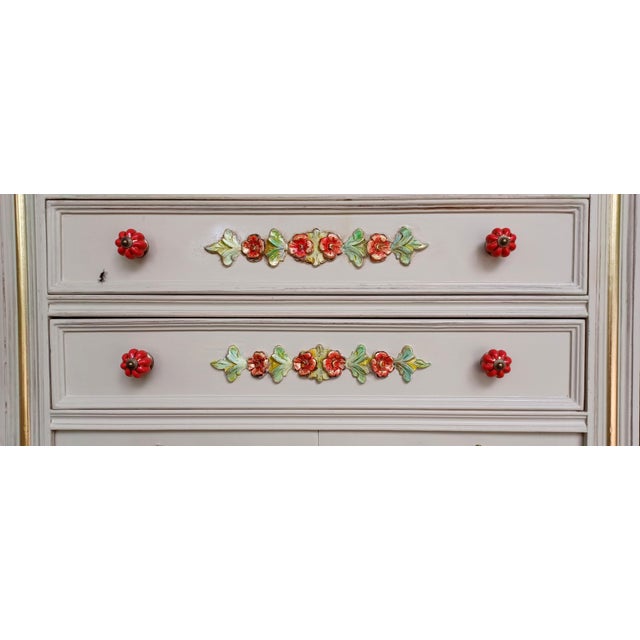 Antique Venetian Style Hand-Painted Armoire For Sale - Image 11 of 12