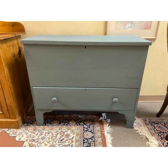 19th Century Blue Country Americana Blanket Chest For Sale - Image 10 of 12