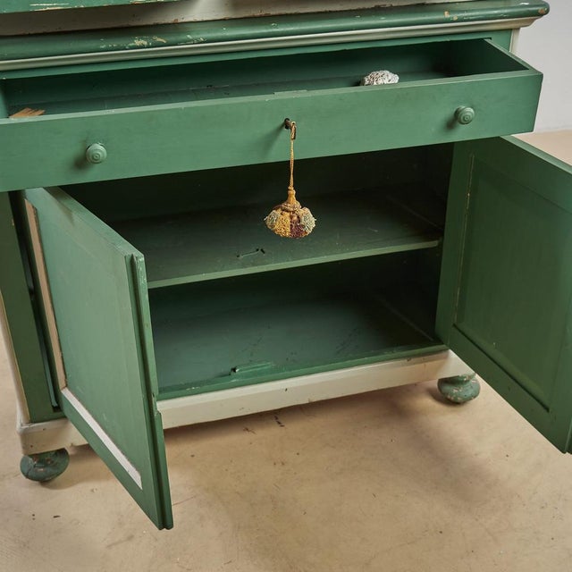 Wood Vintage Green Cabinet in Wood For Sale - Image 7 of 9