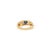 Solid 18k Gold Gypsy Set Heart Sapphire Diamond Dome Ring Size 7 For Sale - Image 9 of 13