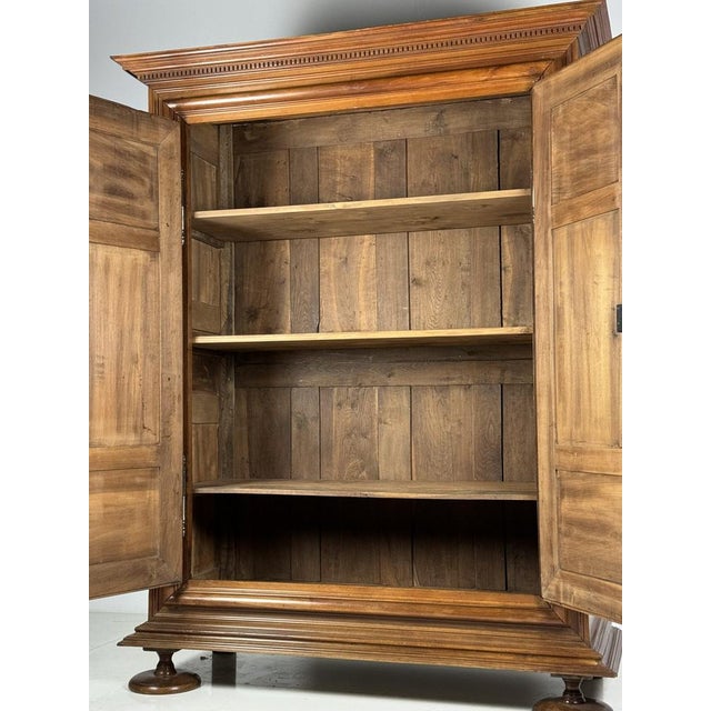 Brown Burgundy Walnut Wardrobe, 1700s For Sale - Image 8 of 18