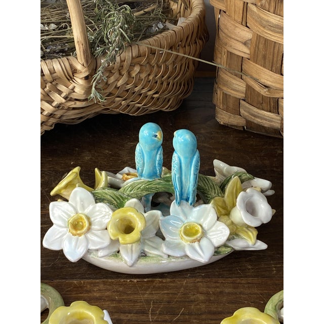 Earthenware Centerpiece and Two Candlesticks, 1950s, Set of 3 For Sale - Image 10 of 18