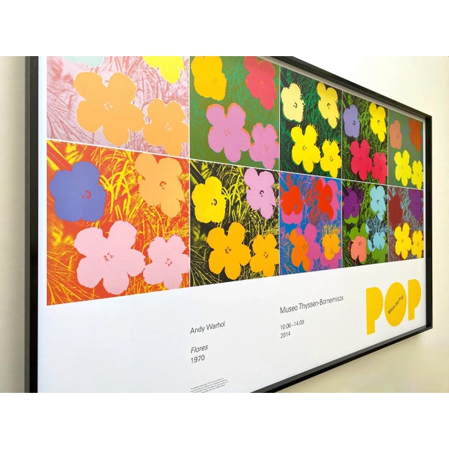 Andy Warhol Foundation Offset Lithograph Print Framed Large Pop Art Exhibition Poster " Flowers " 1970 For Sale In Kansas City - Image 6 of 13
