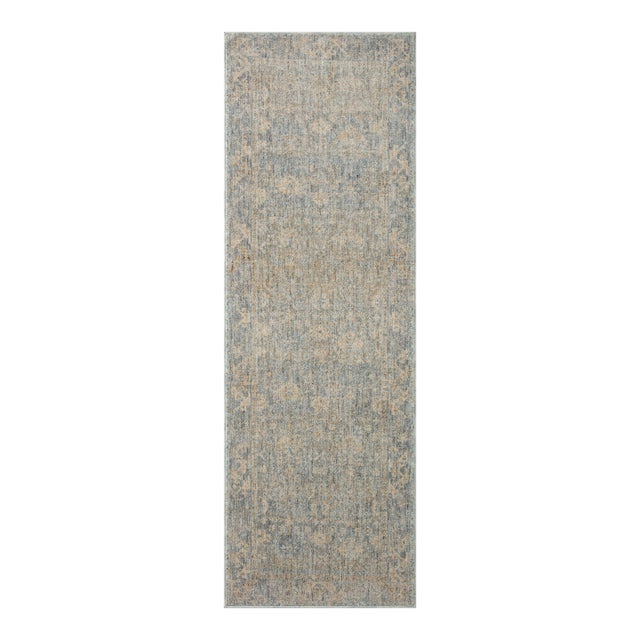 Angela Rose x Loloi Blake Rug Sky / Beige 2'-7" x 13' Runner Rug For Sale
