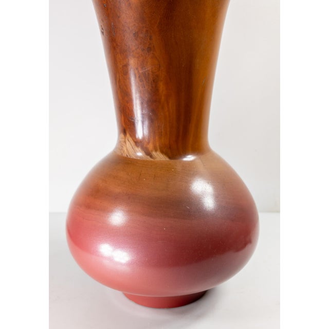Wood Mid-Century Modern Turned Carved Burlwood Live Edge Vase by Johannes Michelsen For Sale - Image 7 of 11