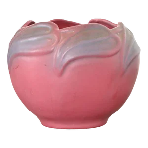 Van Briggle Arts & Crafts Floral Pink and Lavender Glazed Ceramic Vase, Early 20th Century