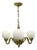 Czech Neo-Baroque Brass Chandelier with Opaline Glass Globes, 1930s For Sale