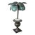 Vintage Verdigris Metal Palm Tree Sculpture in Classical Urn For Sale