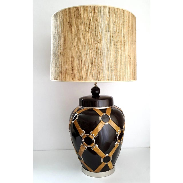Onyx Lamp Gucci Equestrian Style 1975 Restored For Sale - Image 8 of 9
