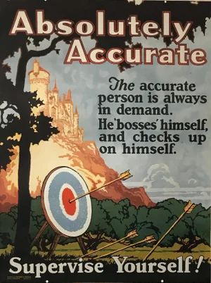 1924 Original Motivational Poster, Accurate, Mather Work Incentive