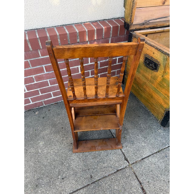 Victorian Antique Library Ladder Chair For Sale - Image 3 of 6