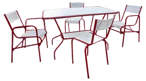 Garden Chairs & Table by Matégot, Set of 5