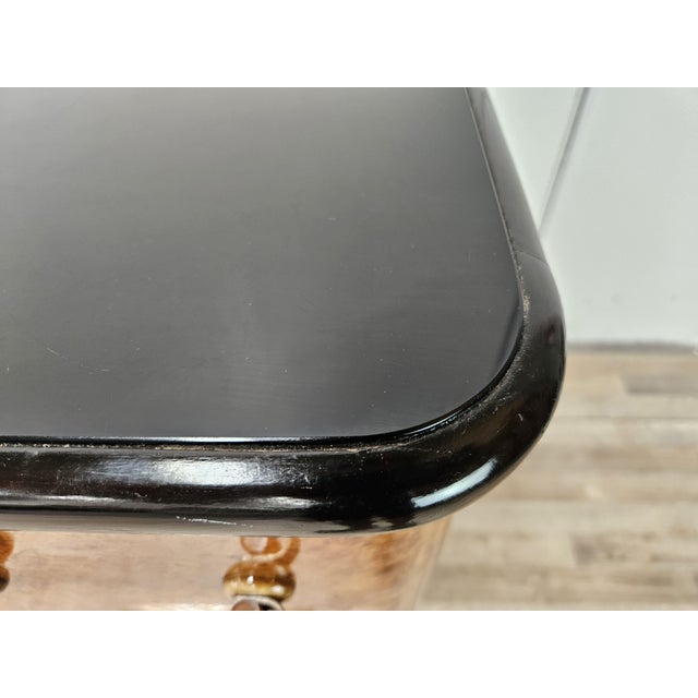 Wood Art Deco Sideboard in Briar Root and Lacquered Wood with Glass Top, 1950s For Sale - Image 7 of 18