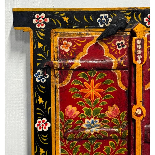 Indian Painted Wood Window Frame For Sale - Image 4 of 18