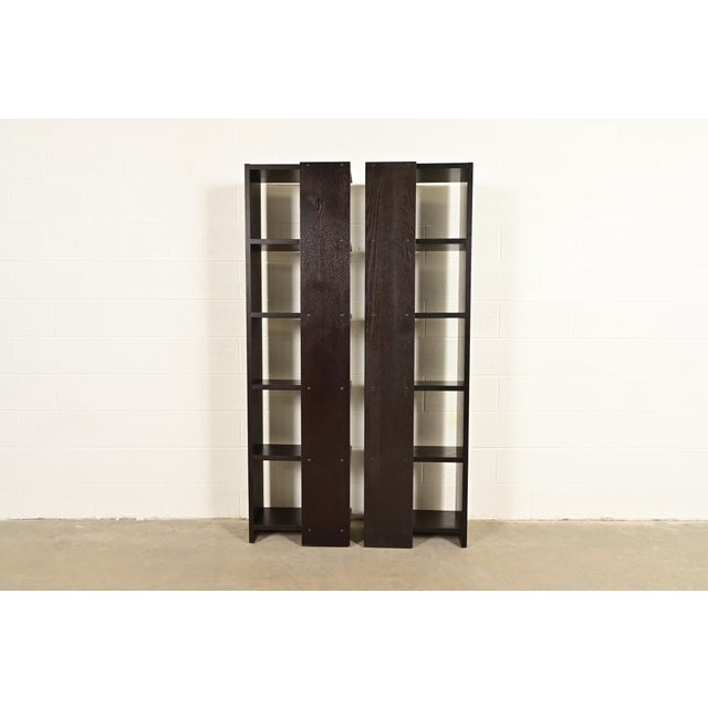Modern Art Deco Dark Oak Modular Étagères or Bookcases, Pair For Sale - Image 10 of 11