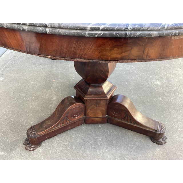 French Antique Guéridon/Center Hall Table W/Marble Top For Sale - Image 9 of 9