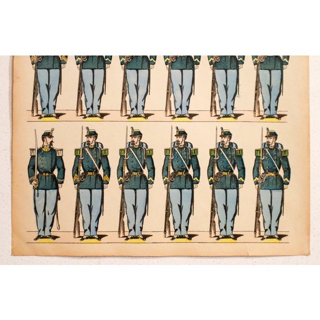 French 1880s - 1890s French Military Print - Imagerie d'Épinal #65 - Chasseurs À Pied For Sale - Image 3 of 3