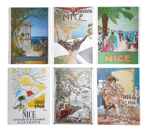 Set of 6-Vintage Posters-Listed Artists - Nice, France C.1973
