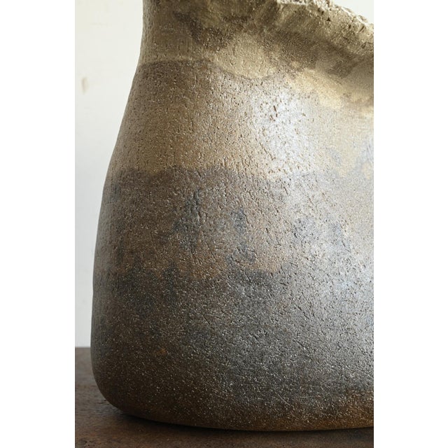 Contemporary Japanese Ceramic Vase / Sculptural Twisted Form / Abstract /Po391 For Sale - Image 9 of 17