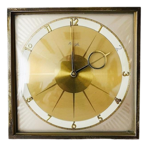 Art Deco Starburst Table Clock Brass from Kienzle, 1930s