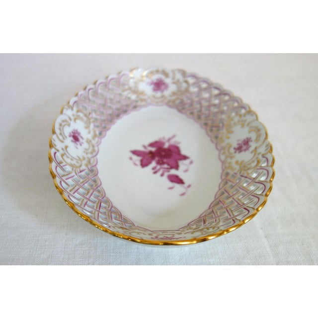 Openwork Porcelain Bowl from Herend Factory, Hungary, 1970s For Sale - Image 3 of 12
