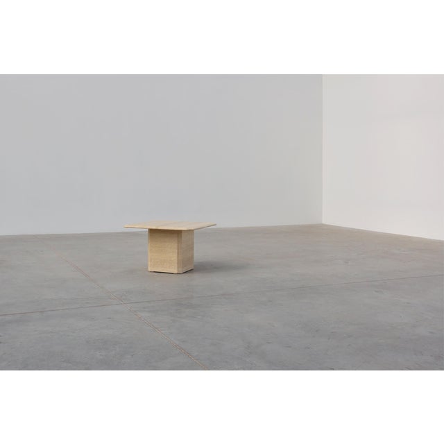Mid-Century Square Travertine Coffee or Side Table, Italy, 1960s For Sale - Image 4 of 11
