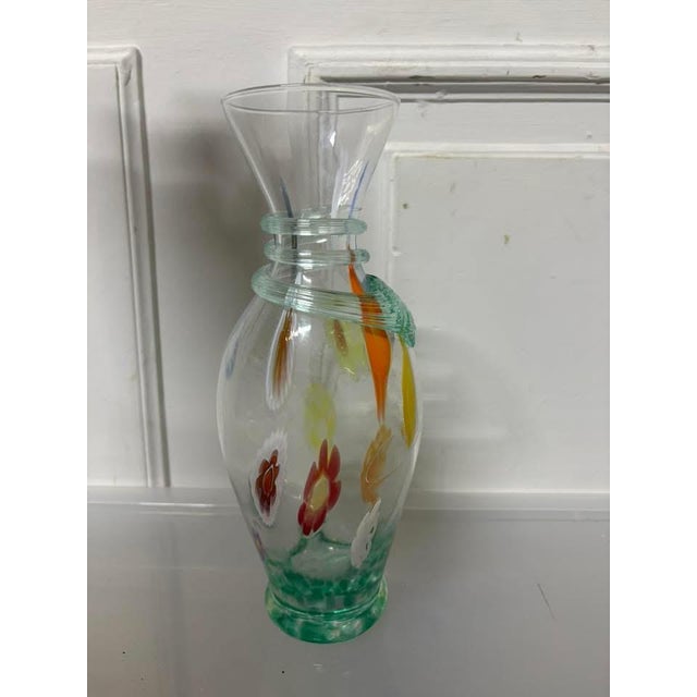 Murano glass vase from the 70s, height 26 cm, circumference 10 cm.