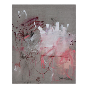 Contemporary Abstract Mixed Media on Raw Linen "Soliloquy (New Beginnings)" by Daniela Schweinsberg