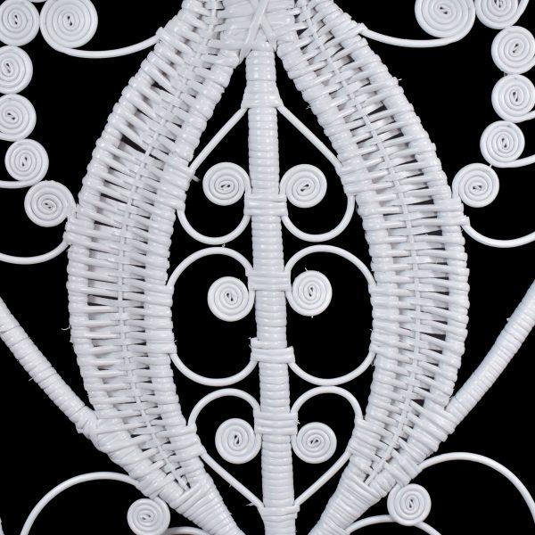 Mid-Century Modern 1970s Pair of Rattan White Fiddlehead Twin Headboards For Sale - Image 3 of 4