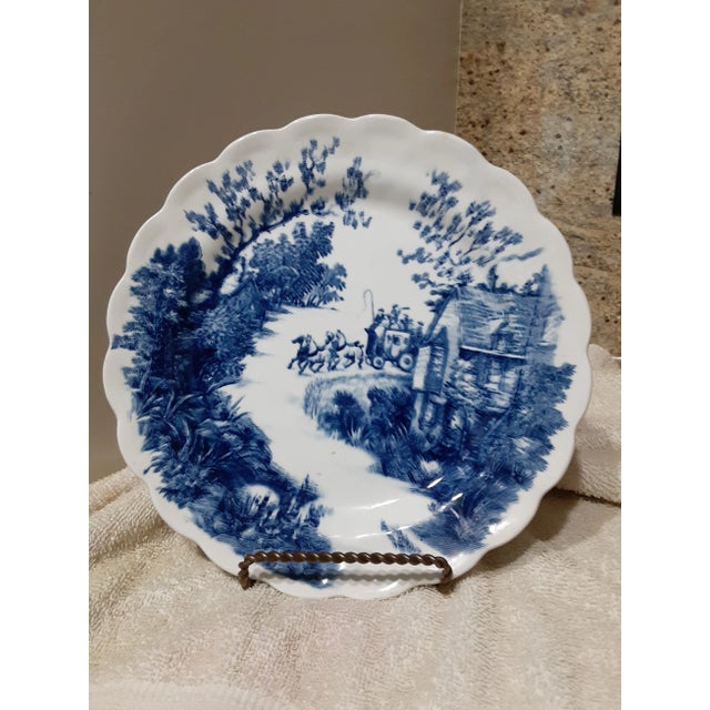 Staffordshire 19th C. English Blue and White Staffordshire Plate For Sale - Image 4 of 4