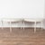 Pair, Gustavian large demi-lune side tables or consoles that are each just over 4.5' wide at back. Turned legs add to the...