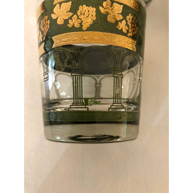 Mid 20th Century Cera “Golden Grapes Green” Rocks Glasses - Set of 6 For Sale - Image 4 of 7