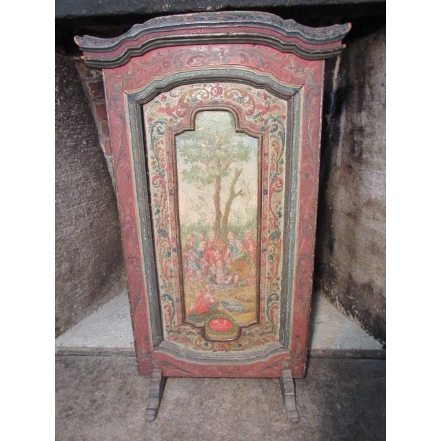 Rare 18th Century Dutch Hindeloopen fire screen. These were used in the fireplace when the fireplace was not being used...