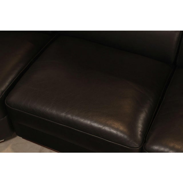 Italian Homes Contemporary Black Leather Sectional Sofa For Sale - Image 13 of 18