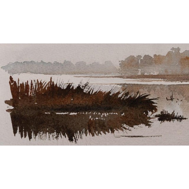 Modern Jacques Noury, By the Lake, Watercolor For Sale - Image 3 of 6