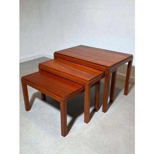Mid-Century Modern Teak Nesting Tables from Broadway Works, Set of 3 For Sale - Image 5 of 5