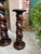 Brown Pair Set of 2 Antique French Pedestal Stand Barley Twist Oak Large Plant Columns For Sale - Image 8 of 18