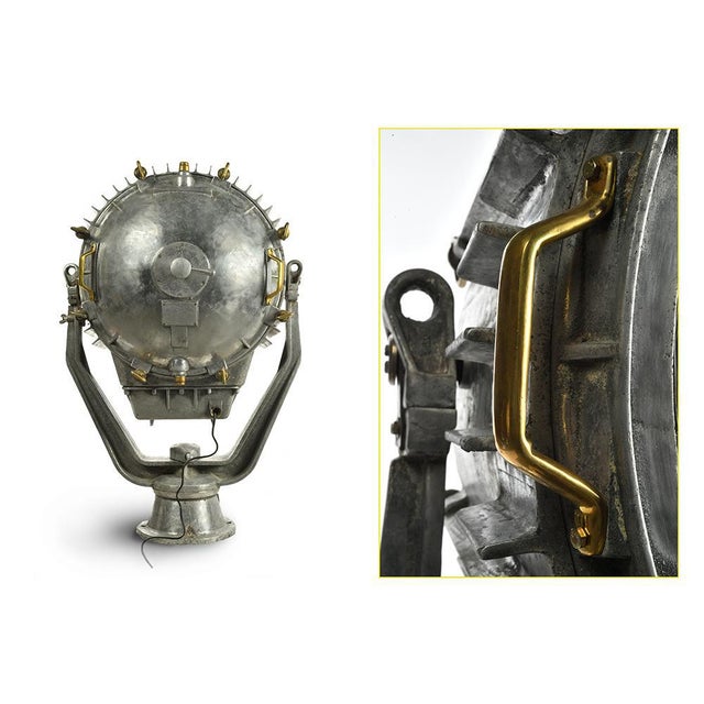 Vintage Russian Chromed-Metal Ship Searchlight For Sale - Image 3 of 9