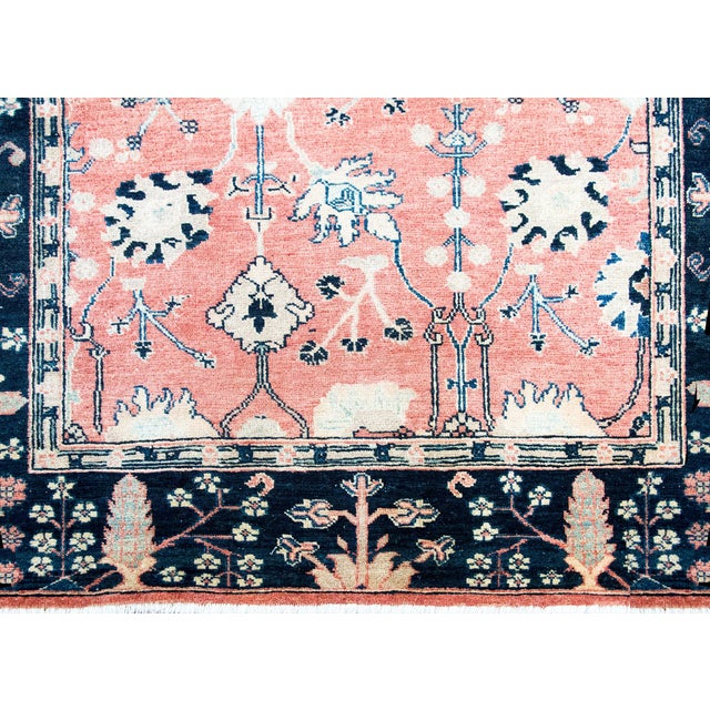 Salmon Late 20th Century Indian Rug For Sale - Image 8 of 16
