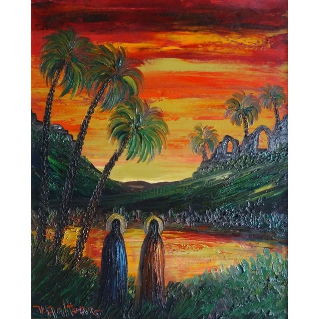 1980s Veikko Aaltona, Bible Motive, Oil on Canvas, 1980s For Sale - Image 5 of 5