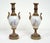 Pair of antique Napoleon III vases in polychrome Sevres porcelain and cloisonné. The central porcelain body depicts a...