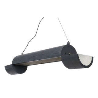 Large Vintage Industrial Italian Metal Pendant Lamp, 1970s For Sale