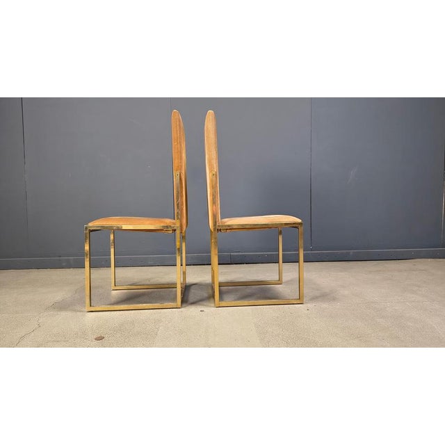 1970s Brass Dining Chairs by Belgochrom, 1970s, Set of 6 For Sale - Image 5 of 17