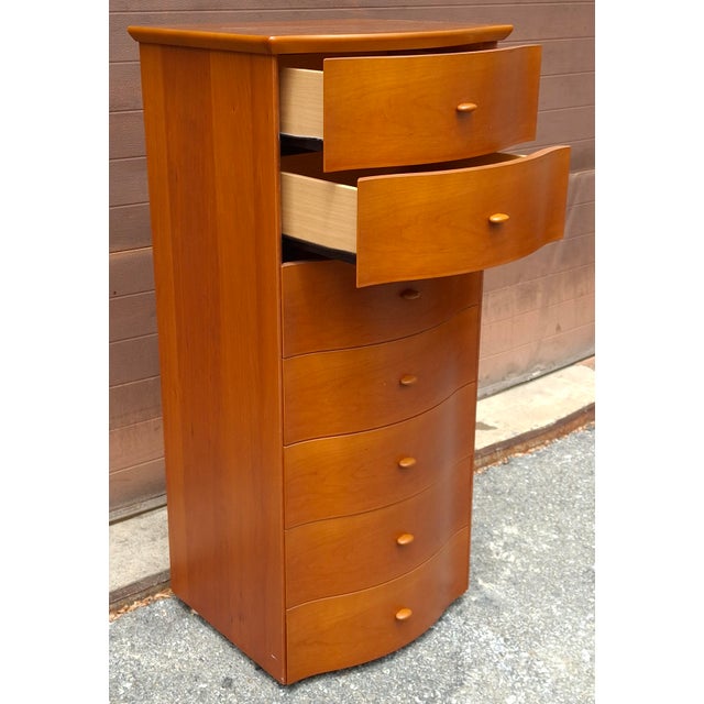 Late 20th Century Scandinavian Modern Style Italian Cherry Osiery Lingerie Chest of Drawers For Sale - Image 11 of 12