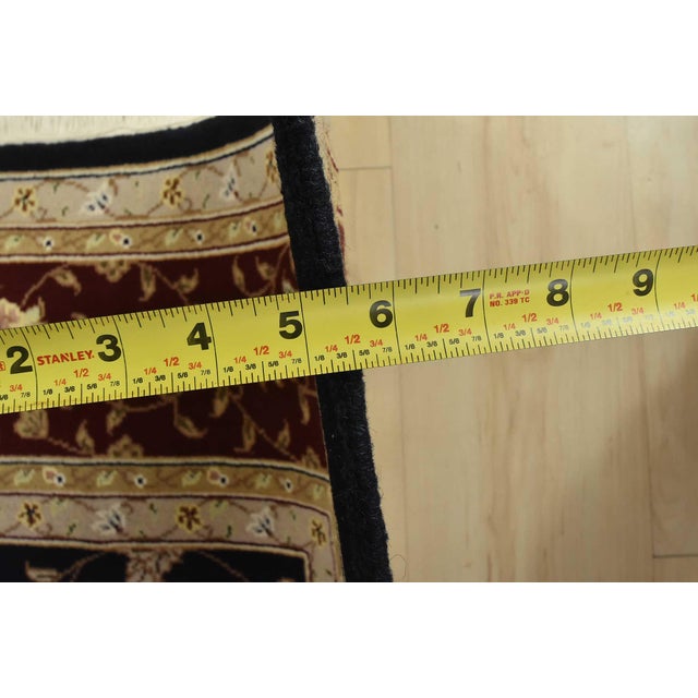 Tabriz Rug 5’9” X 9′ Blue Wool/Silk Traditional Hand-Knotted Oriental Carpet For Sale - Image 13 of 15