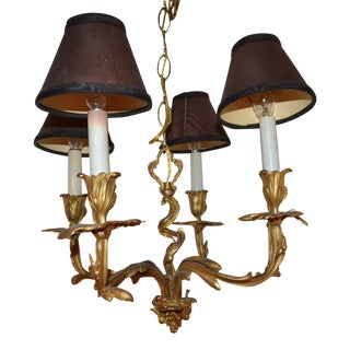 Early 20th Century Louis XV Style Rococo Cast Bronze Chandelier For Sale