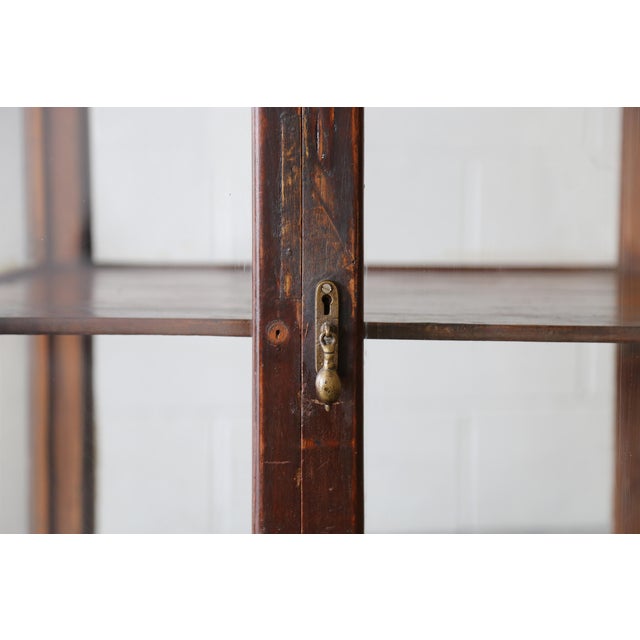 1950s Indonesian Solid Burmese Teak Store Display Cabinet Bar For Sale - Image 6 of 12