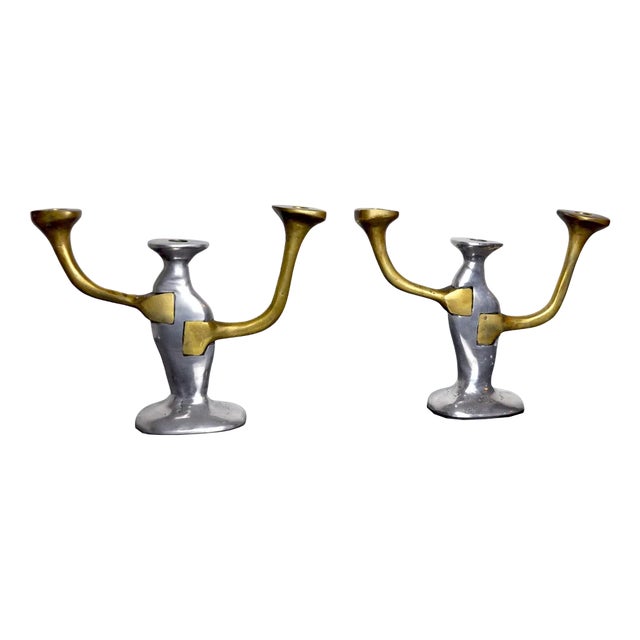 Brutalist Candlesticks by David Marshall, Spain, 1980, Set of 2 For Sale